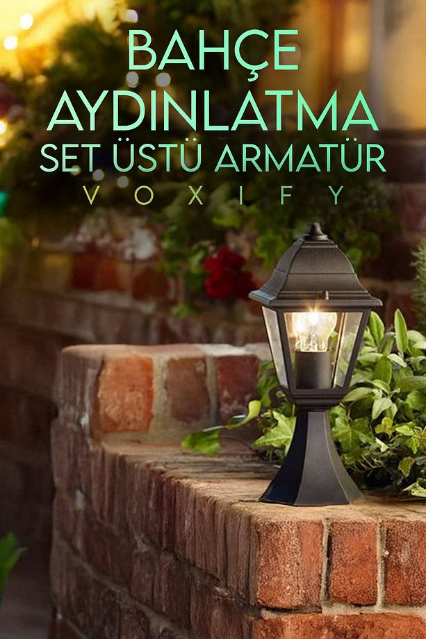 Bahçe Aydınlatma Lambası, Set Üstü, Çim Aydınlatma, Duvar Üstü Fener Aplik, Çim Bega Siyah - 1