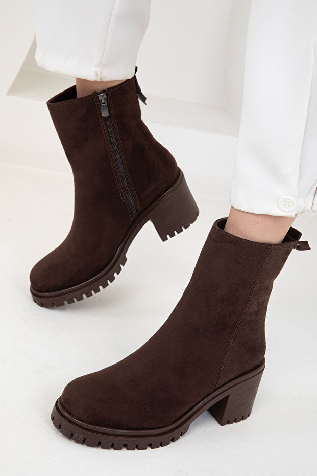 Kahve Süet Kadın Bot & Bootie 19834 - 3