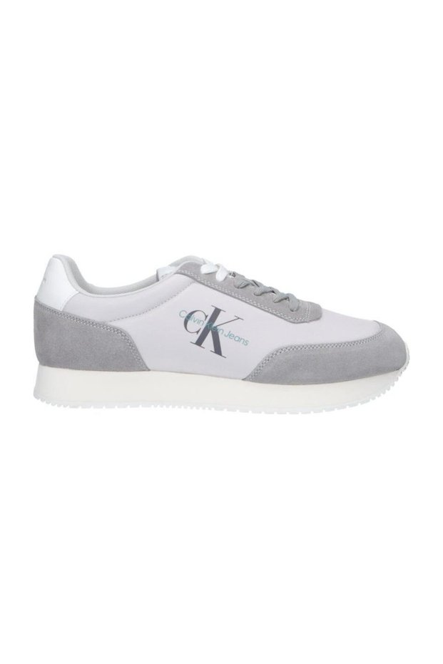 Men's Brand Logo Lace-Up Non-Slip Underlay Casual Gray-White Sneakers YM0YM00746-0IX