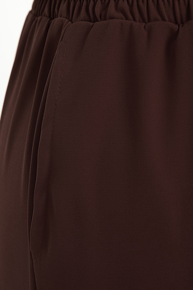 Kahverengi Wide Leg/Rahat Kesim Yüksek Bel Esnek Pantolon TWOSS23PL00129 - 3