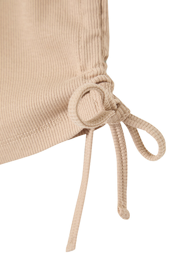 Plus Size Khaki-Beige Tank Top 2 Pack - Side Drawstring Tbbss25Cv00002 - 8