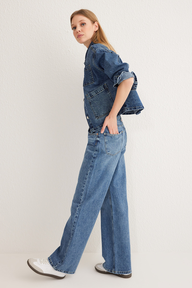 Mavi Yüksek Bel Wide Leg Jeans TWOSS25JE00068 - 2