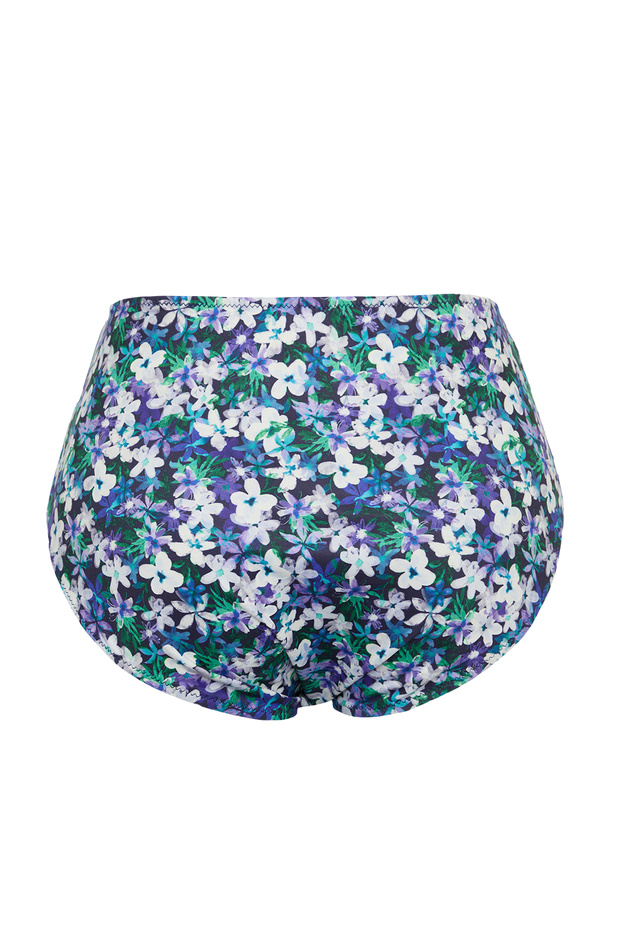 Çok Renkli Çiçek Desenli Pareolu 2'li Set Büyük Beden Bikini Altı TBBSS25CR00003 - 9