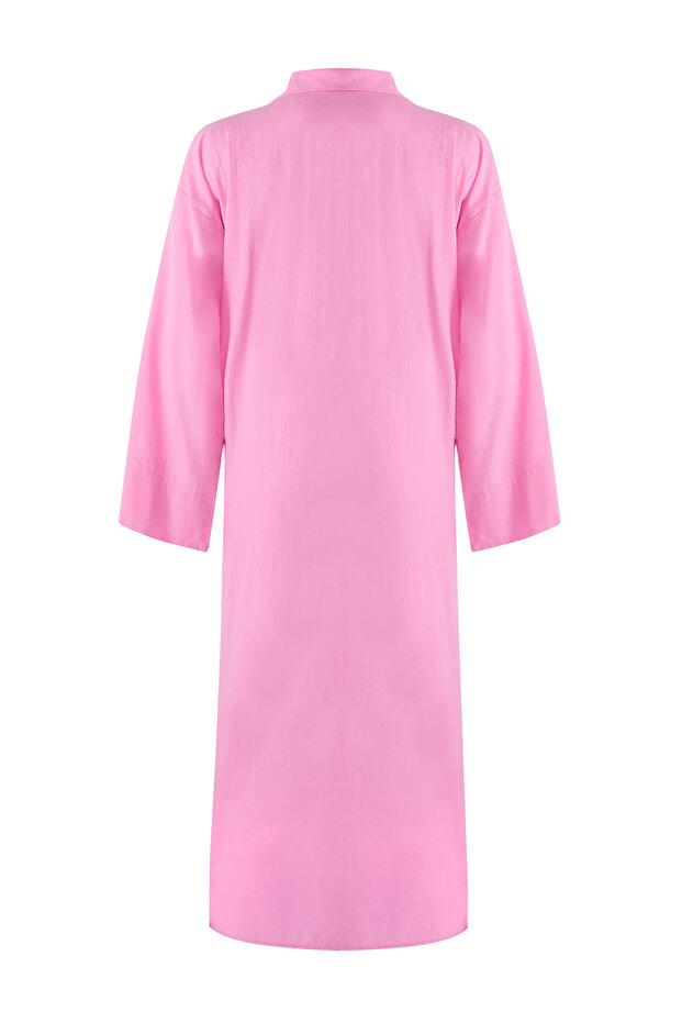 Pembe Dokuma %100 Pamuk Maxi Plaj Kimono&Kaftan TBESS25KM00004 - 8