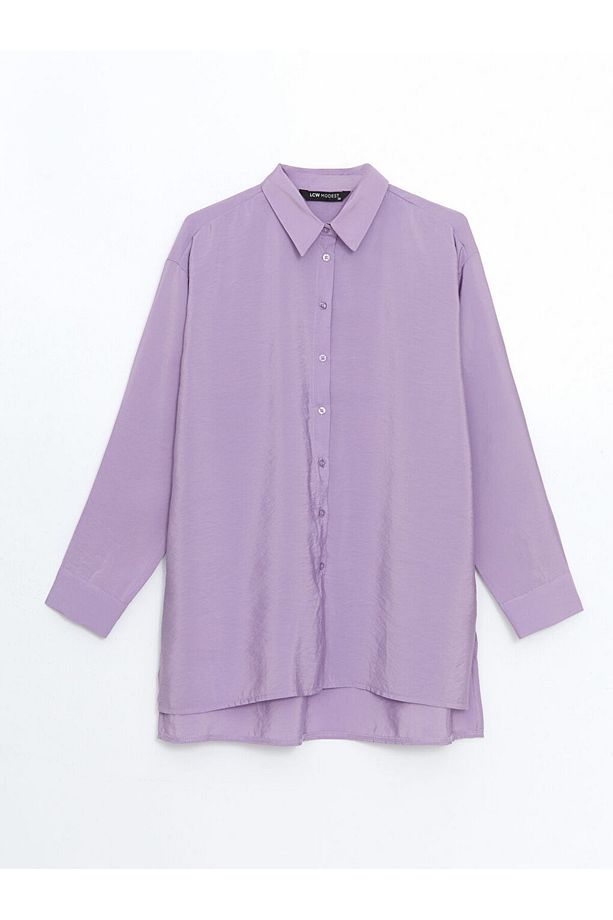 LCW Modest Lila Oversize Kadın Gömlek Tunik - 5
