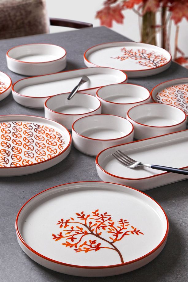 14 Parça 6 Kişilik Stackable Sonbahar Kahvaltı Takımı - 2