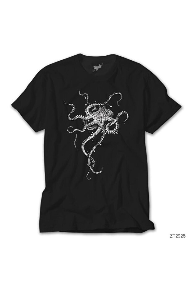 Tricou negru Octopus - 1