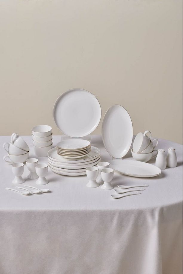 Elegance Bone Favaro 38 Parça 6 Kişilik Kahvaltı Seti Gold - 1