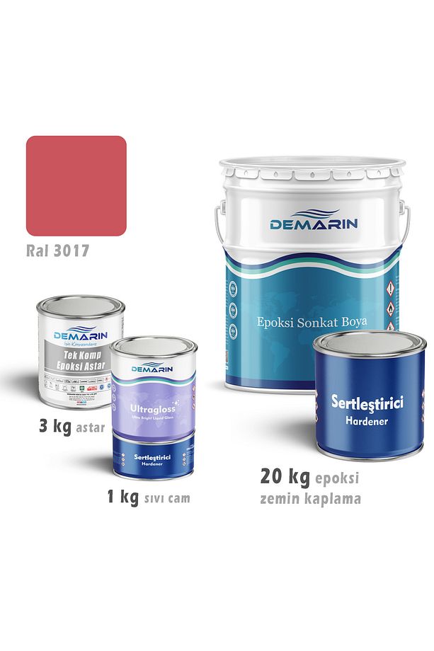 Epoksi zemin kaplama set (20 kg epoksi + 3 kg astar + 1 kg sıvı cam) - 1