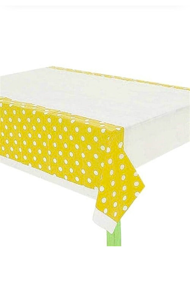 Birthday Tablecloth Plastic Yellow Dot Tablecloth