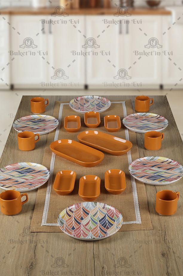 Buketin Evi Keramika Nordıc Sarı 6 Kişilik 20 Parça Kahvaltı Takımı - 3