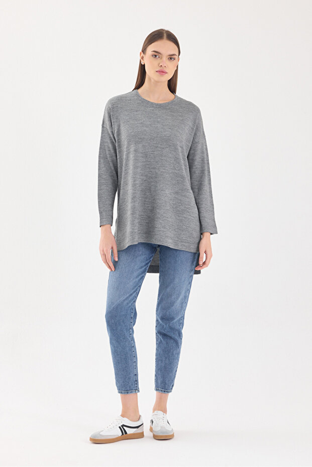 TRİKO ÖN ARKA DETAY TUNİK - 1