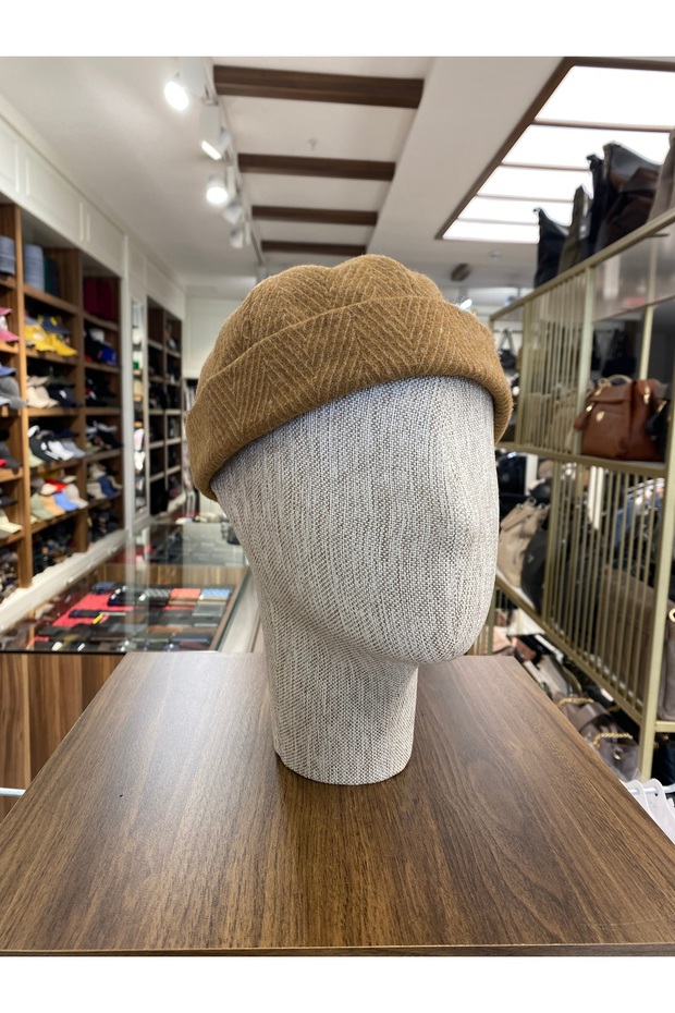 Yünlü Kışlık Docker Şapka Kısa Şapka Arkası Ayarlı Sipersiz Şapka - 5