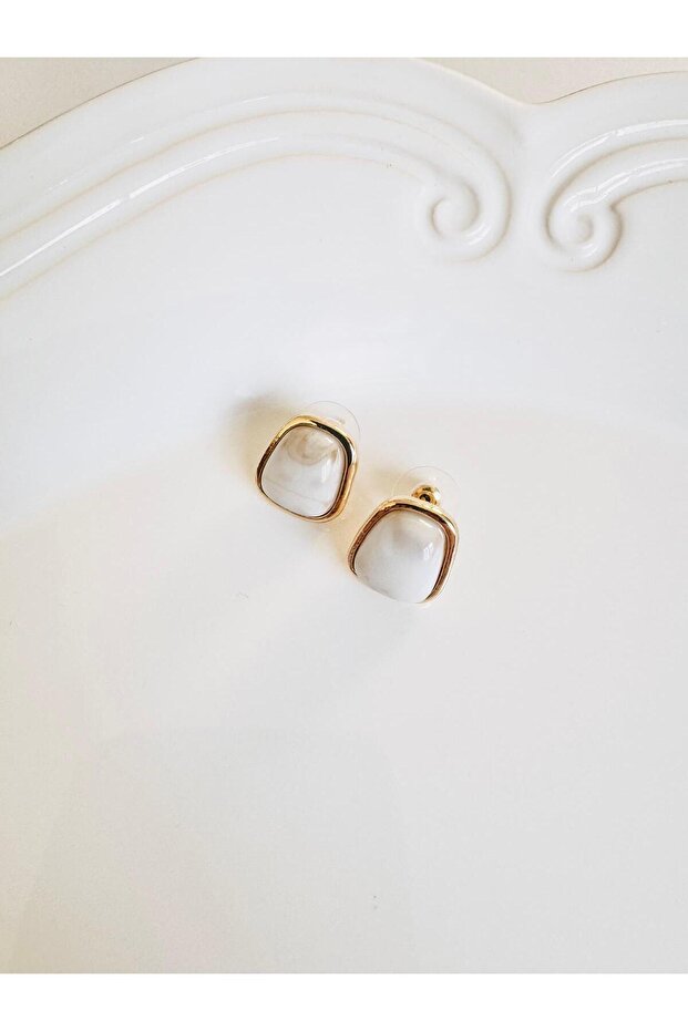 Rectangular Bone Earrings - 4