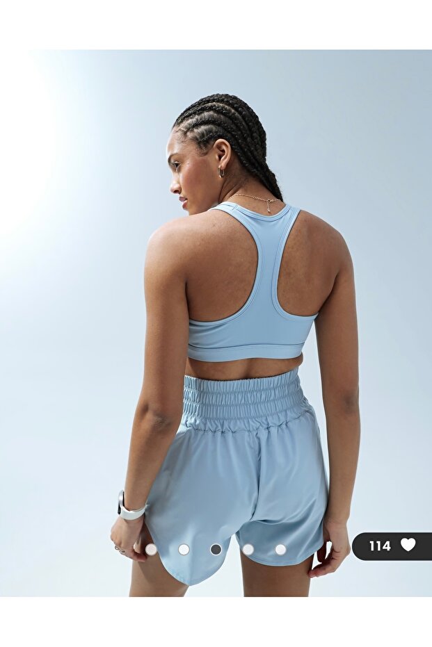 Swoosh Medium Support Padded Training Mavi Kadın Bra - 4