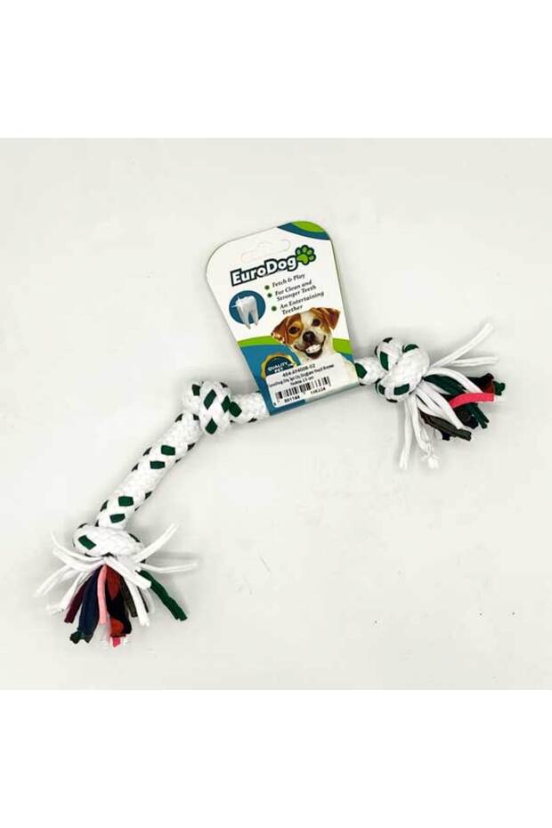 Dental Floss Three Knots Green White Dot 15 cm
