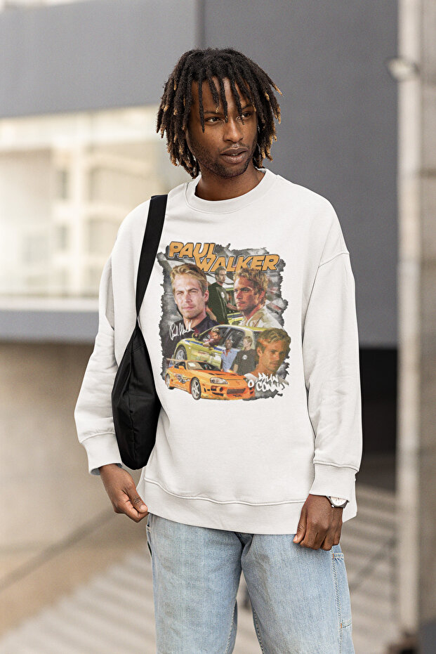Paul Walker Movie Character Printed Unisex Oversize Fast and Furious Sweatshirt - 1
