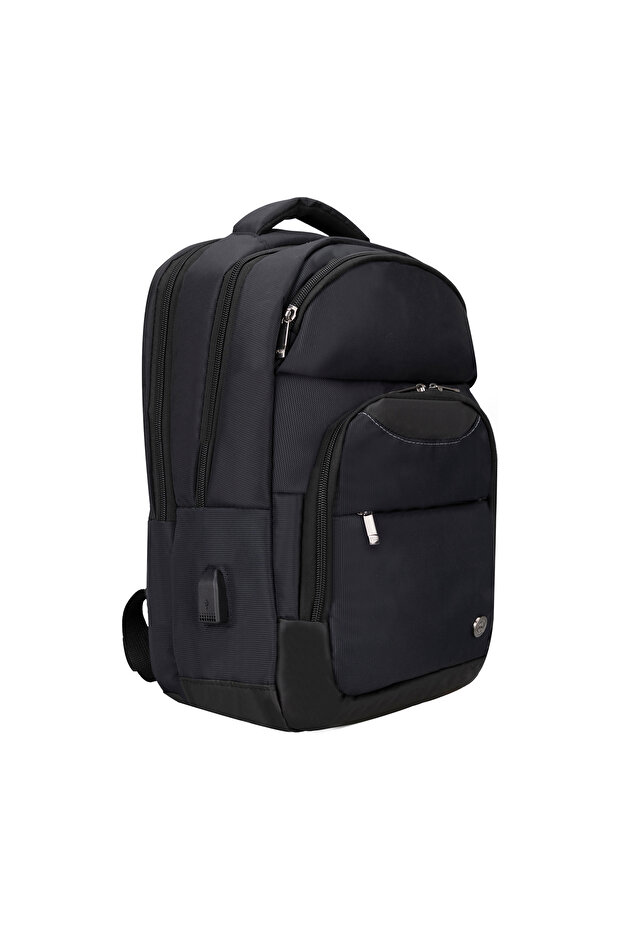 Monza-usb 17 Black Notebook Backpack - 1