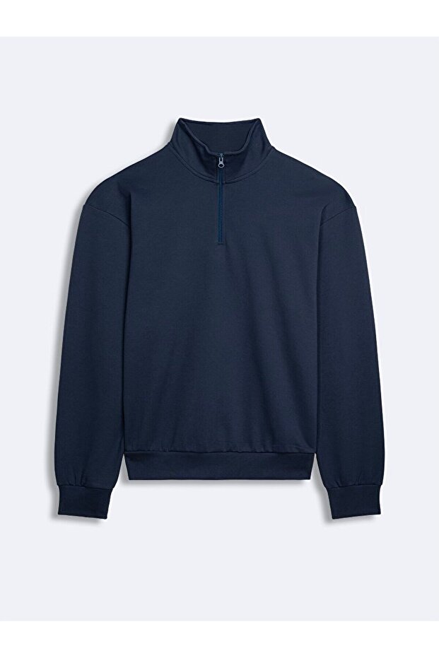 Lacivert Sweatshırt - 1