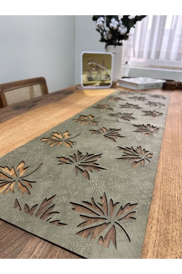 عداء مقطوع بالليزر منقوش (ورقة). - 2