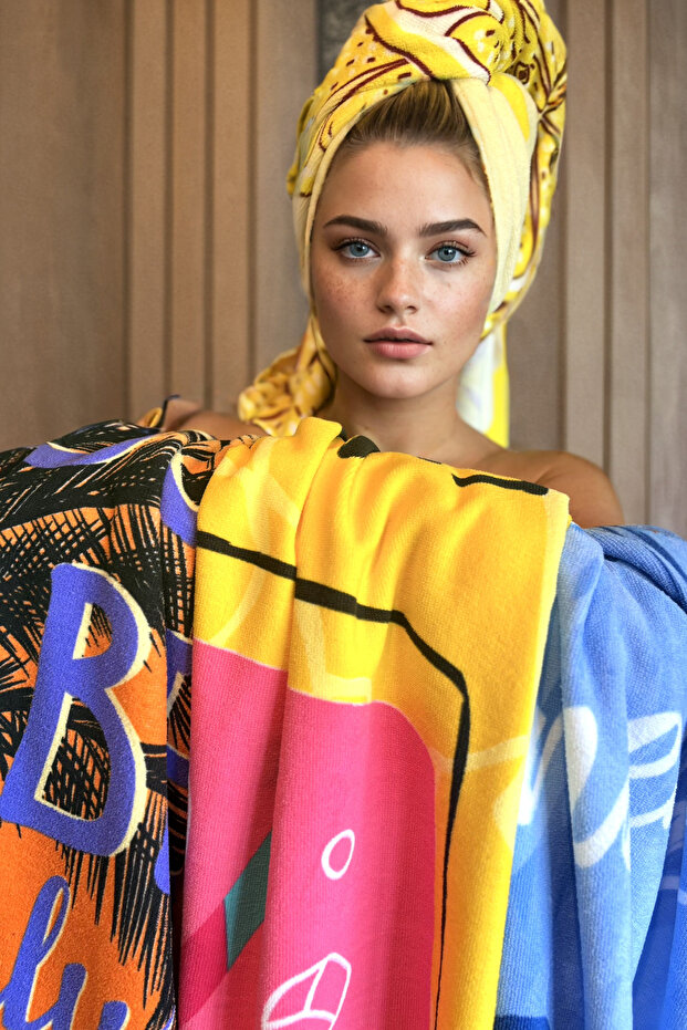 Felnőtt uniszex 70x140 cm-es nyári mintás strandtörölköző - fürdőlepedő - tengeri törölköző - 2