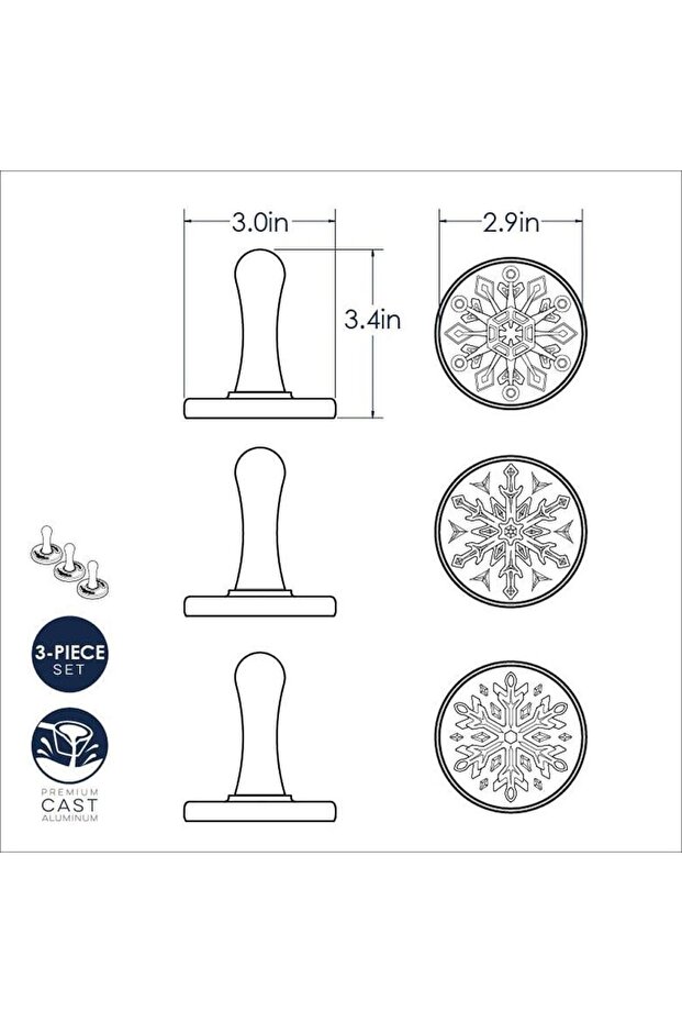 1273 Kar Taneleri Kurabiye Baskı Pulları - 5