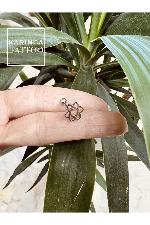 Atom Çekirdeği Kimya Flat Conch Forward Helix Kulak Tragus Piercing Küpe - 4