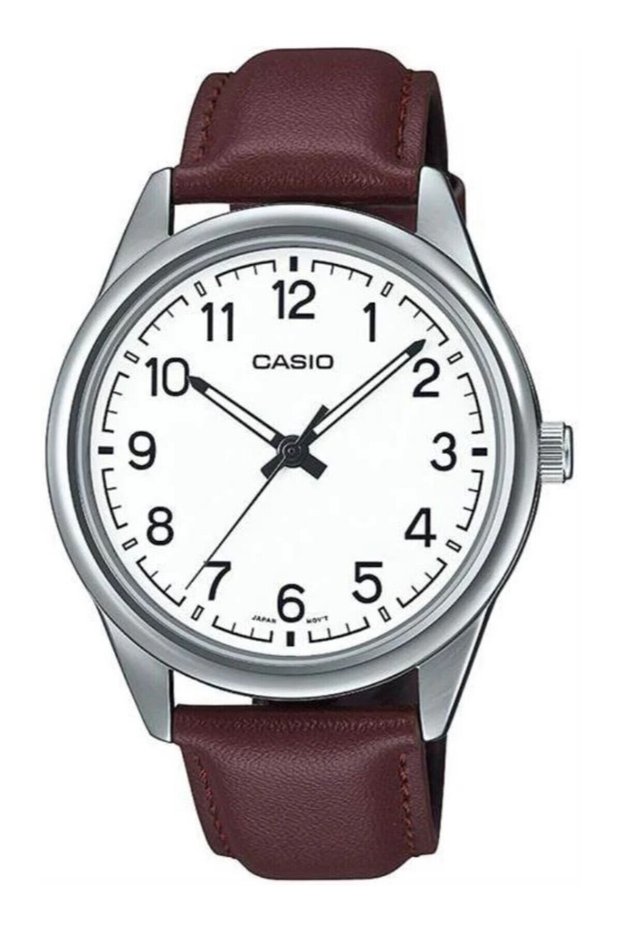 Case Silver Cord Brown Color Men's Wristwatch