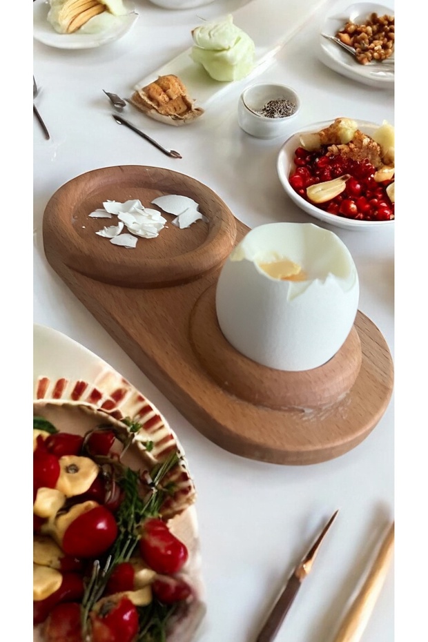 وعاء بيض لفطورك من خشب الزان