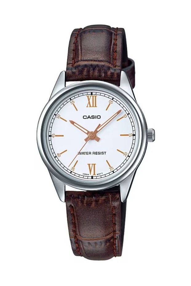 Case Silver Cord Brown Color Women's Wristwatch