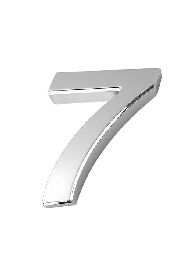 Yapışkanlı Kapı Numarası Küçük Boy 50 mm 5 cm Numara 7 Rakam Yedi Sayısı Krom Renk Numaralar 1 Adet - 4