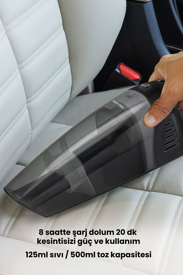 Picky Islak Kuru Siklon Filtreli Fırça Başlıklı Taşınabilir Siyah Şarjlı El Süpürgesi GM7553S - 4