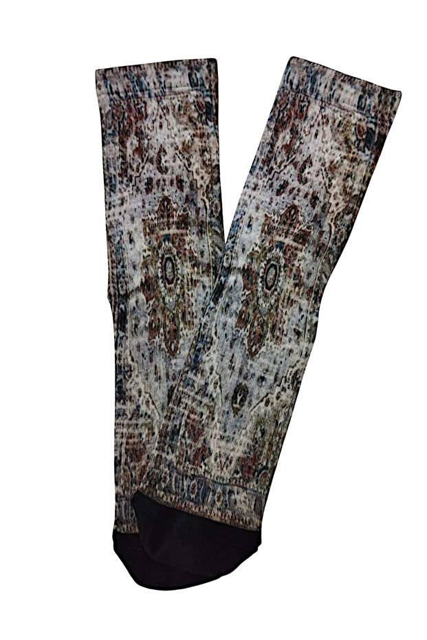 Kilim Motif Patterned Printed Socks - Unisex