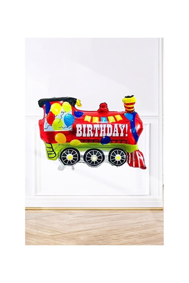 Train Shaped Happy Birthday Foil Balloon 1 Piece