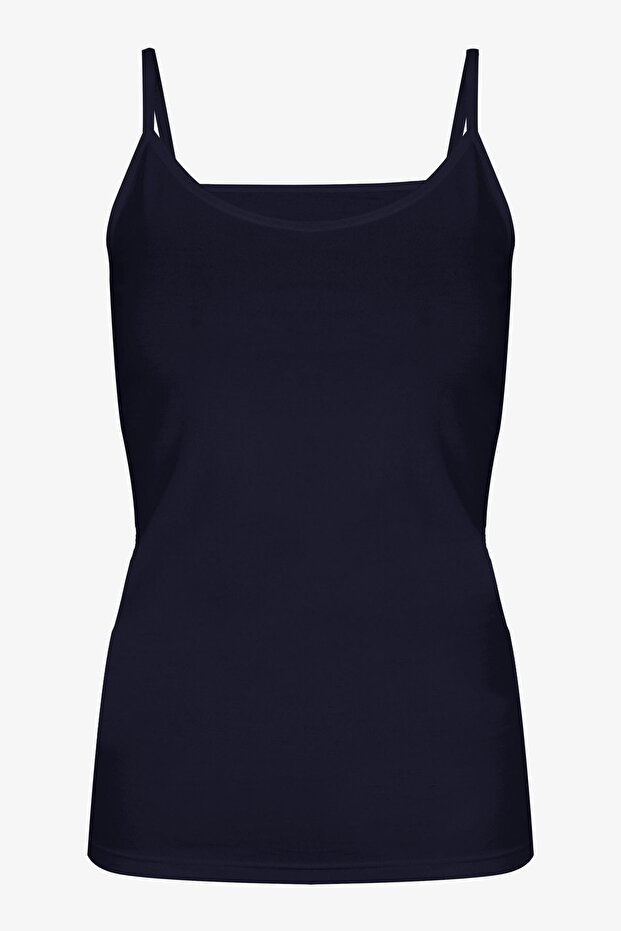 Kadın 2'li Pamuklu Basic İp Askılı Atlet - 3