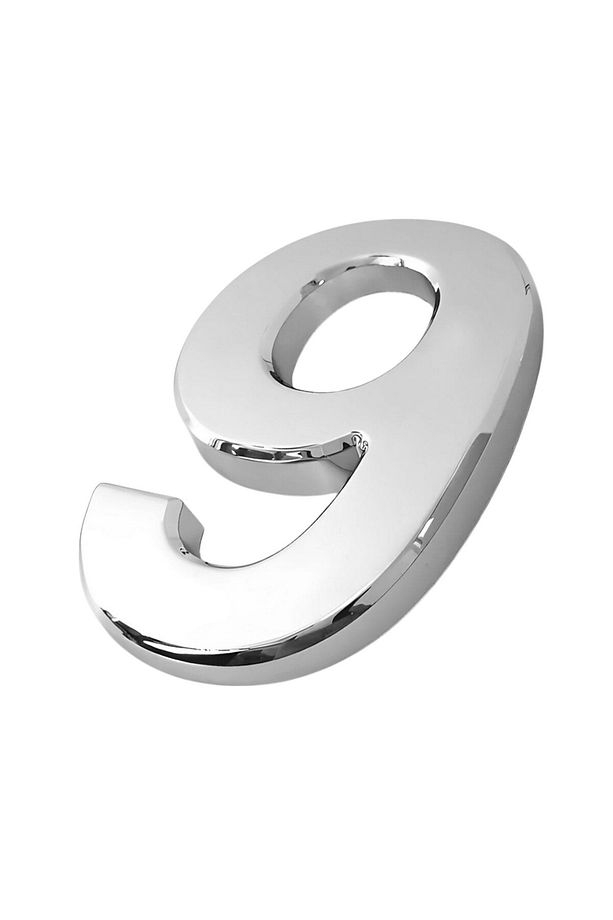 Yapışkanlı Kapı Numarası Küçük Boy 50 mm 5 cm Numara 9 Rakam Dokuz Sayı Krom Renk Numaralar 1 Adet - 4