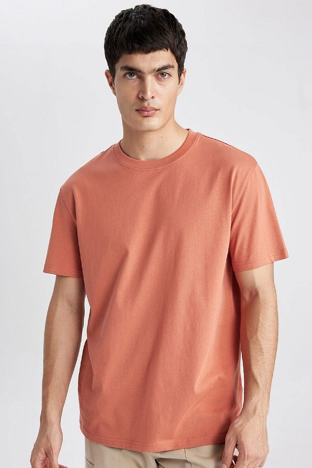 %100 Pamuk New Regular Fit Bisiklet Yaka Basic Düz Kısa Kollu Tişört V7699az24sp - 1