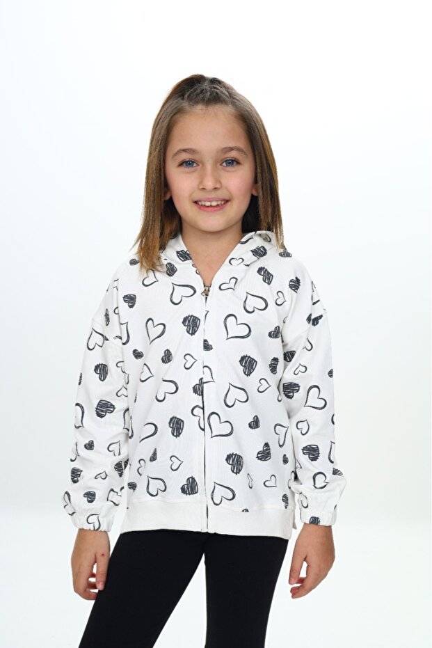 Kız Çocuk Kapüşonlu Hırka - 7