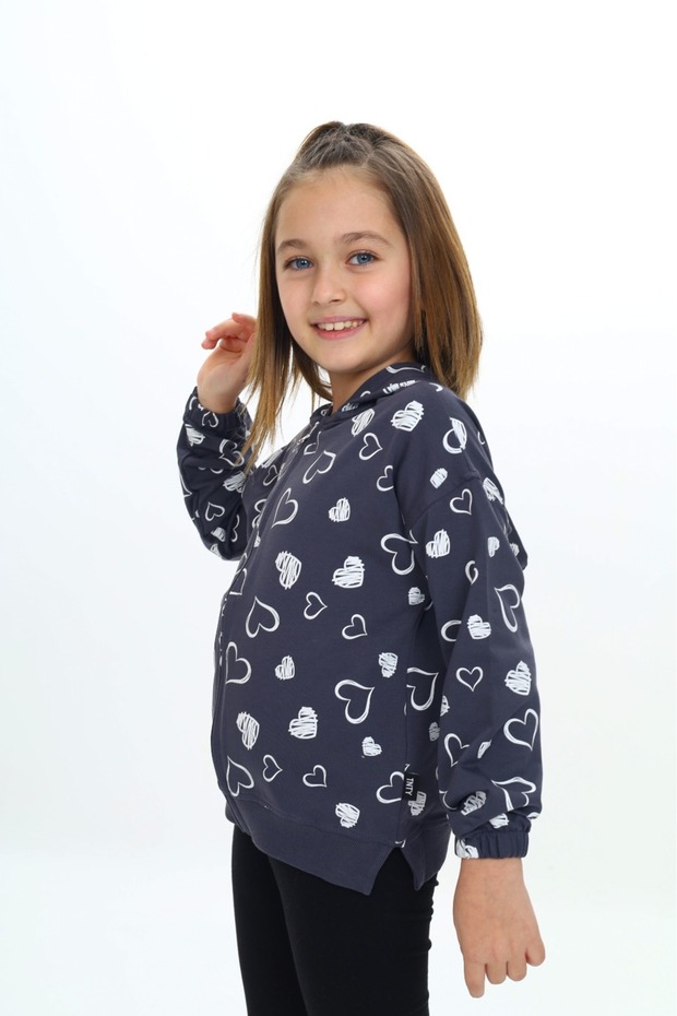 Kız Çocuk Kapüşonlu Hırka - 3