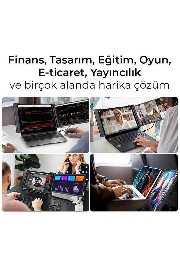 Npm3 15.4" 1080p Fhd Ips Type-c Taşınabilir Dizüstü Tek Monitör Çoklayıcı Notebook Monitör - 9
