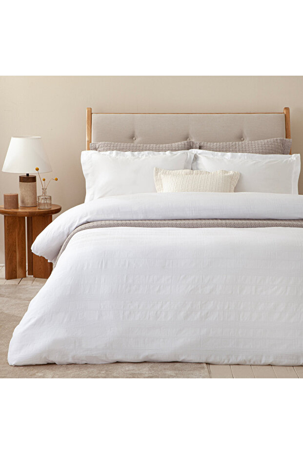 Saule 100% Cotton Double Duvet Cover Set 200X220 cm White