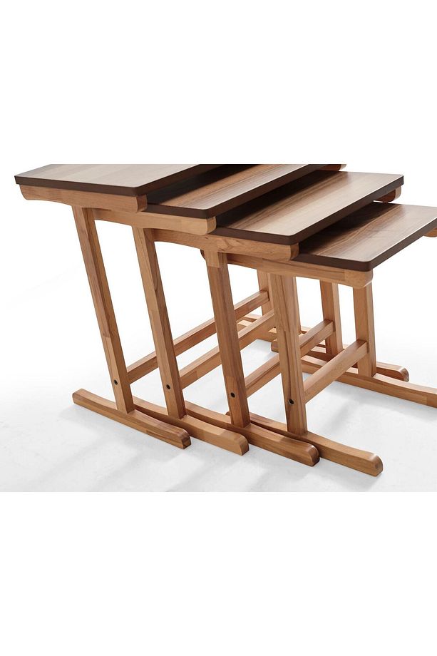 Walnut Dörtlü Zigon Sehpa |Ceviz | Kayın Sehpa - 3