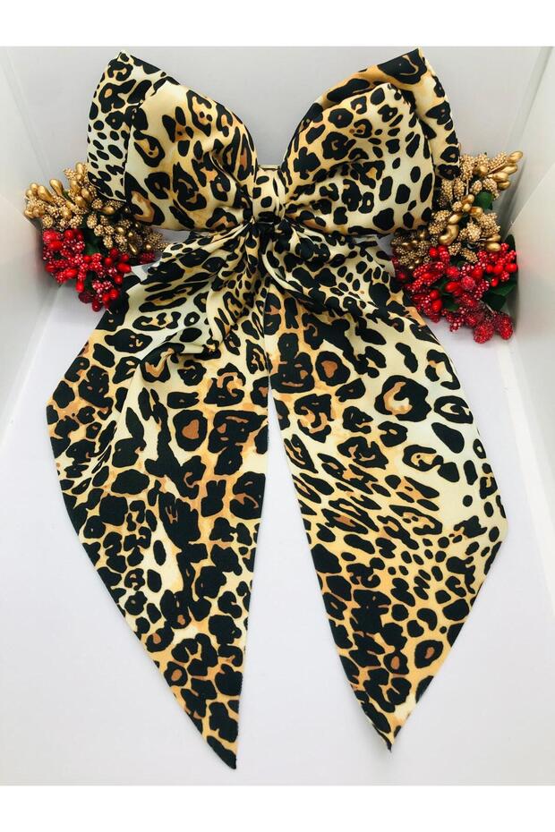 إبزيم أوتوماتيكي بفيونكة طويلة مملوءة بنمط الفهد - 3