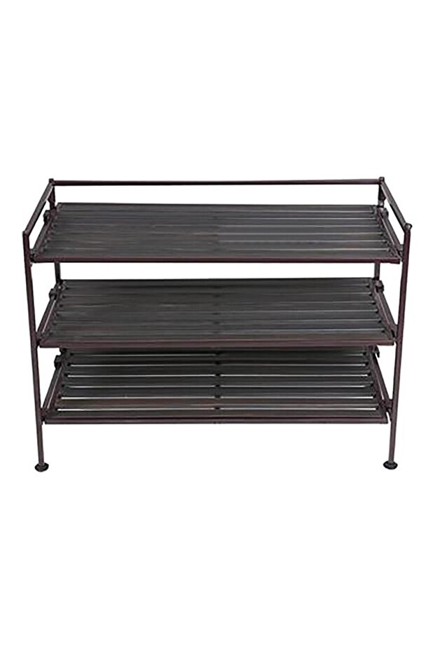 3-Tier Elegant and Rectangular Mesh Utility Shoe Rack - 1