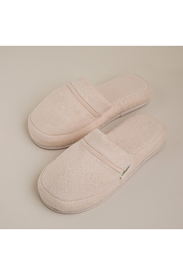 Solid Unisex Terlik Bej - 2