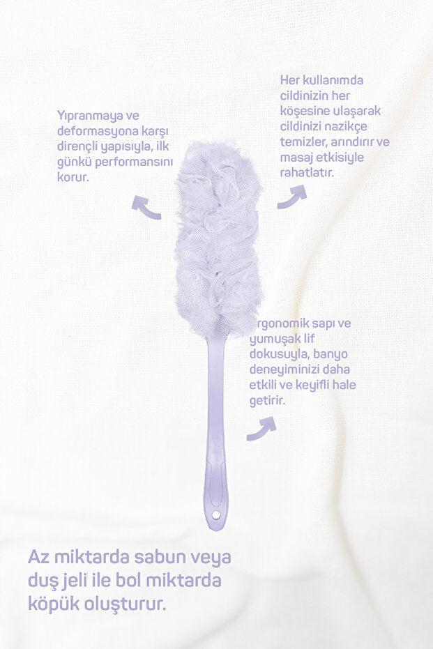 Saplı Banyo Lifi Lila - 4