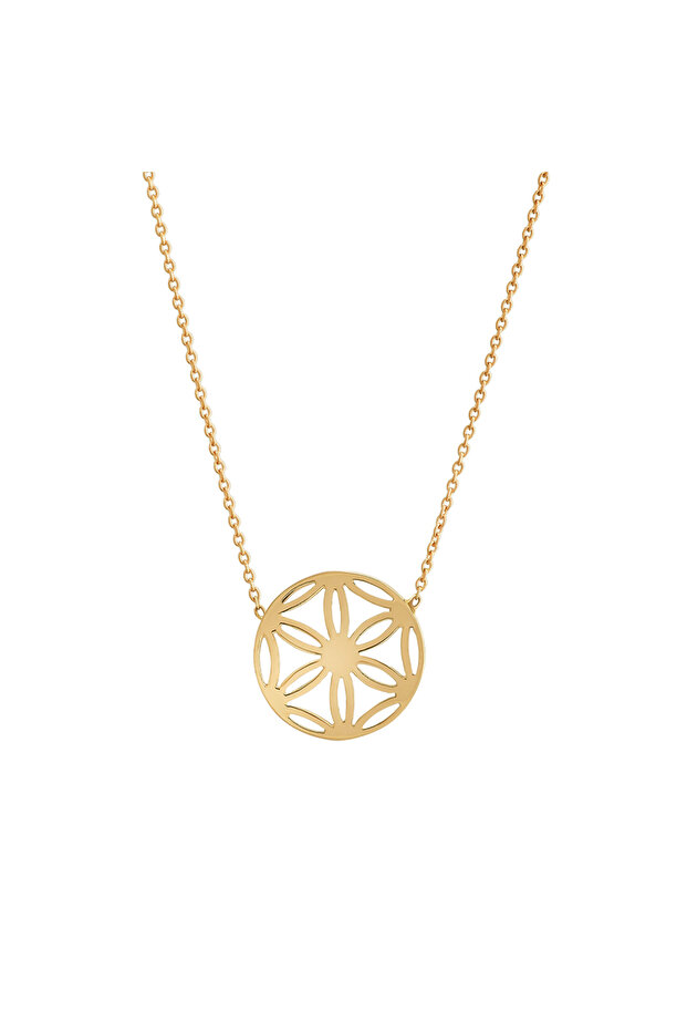 Yaşam Çiçeği Altın Kolye - 4