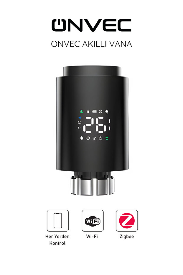 Akıllı Vana Termostat Zigbee Siyah - 1