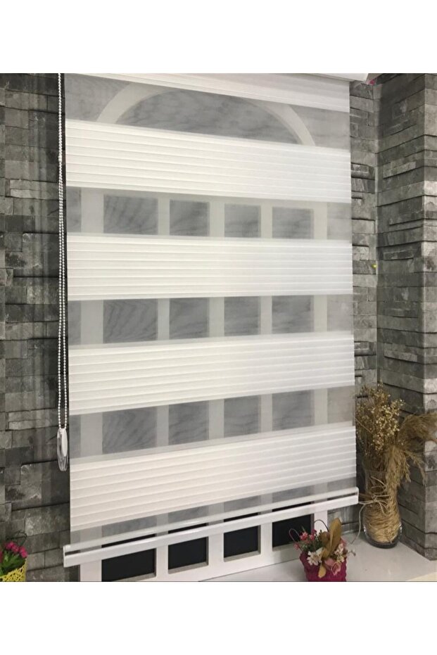 Pliseli Stor Zebra Perde Ekru STB481-D - 1