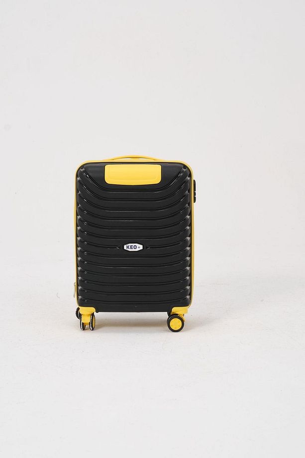 Keo-plus Siyah-sarı Kabin Boy Silikon Kırılmaz Pp Valiz - 7